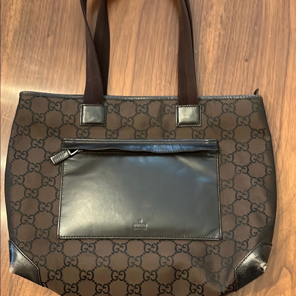 Gucci Brown and Black Tote Bag